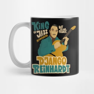 Django Reinhardt: A Jazz Guitar Legend Brought to Life with this Captivating Illustration. Mug